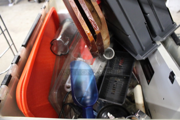 ALL ONE MONEY! Lot of Various Items Including Cash Drawer Inserts, Chargers and Bread Baskets in Poly Clear Bin! - Image 4 of 6