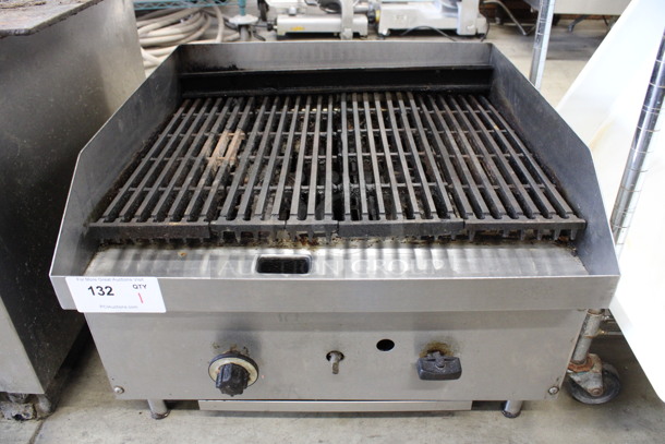 Stainless Steel Commercial Countertop Propane Gas Powered Charbroiler Grill. 24x24x16.5