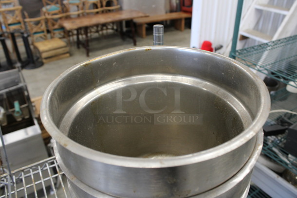 3 Stainless Steel Cylindrical Drop In Bins. 9.5x9.5x8. 3 ESM28 - Image 3 of 3