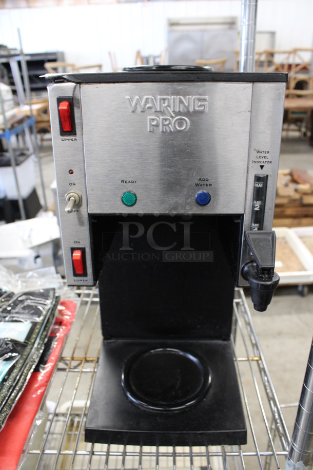 Waring Pro Stainless Steel Countertop Coffee Machine w/ Hot Water Dispenser. 8x16x16