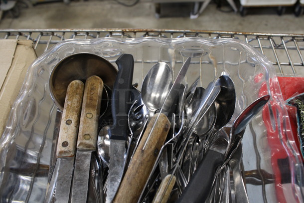 ALL ONE MONEY! Lot of Various Silverware and Utensils in Clear Bin! - Image 2 of 4