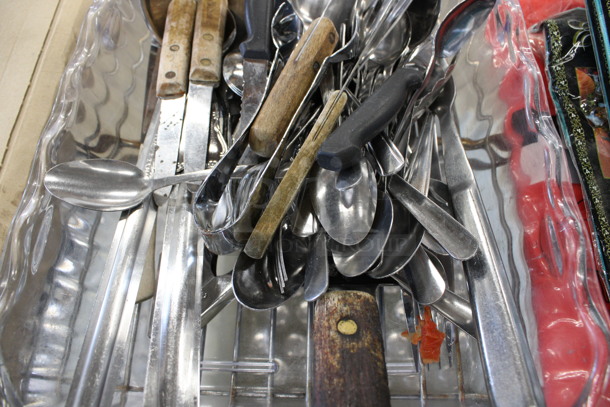 ALL ONE MONEY! Lot of Various Silverware and Utensils in Clear Bin! - Image 3 of 4