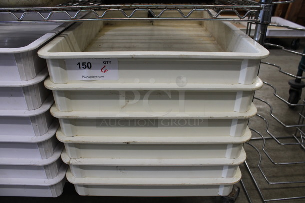 6 White Poly Dough Bins. 18x26x3. 6 Times Your Bid!