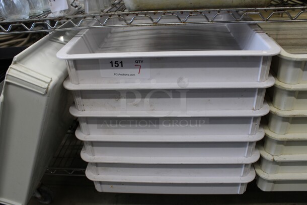 7 White Poly Dough Bins. 18x26x3. 7 Times Your Bid!