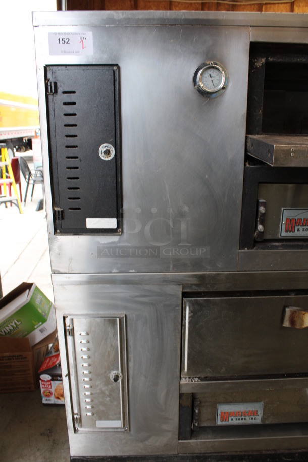 2 Marsal & Sons Model SD660 Stainless Steel Commercial Natural Gas Powered Single Deck Pizza Ovens on Metal Legs. Top Door Does Not Stay Closed. Comes w/ Cooking Stones! 80x48x66. 2 Times Your Bid! - Image 3 of 12