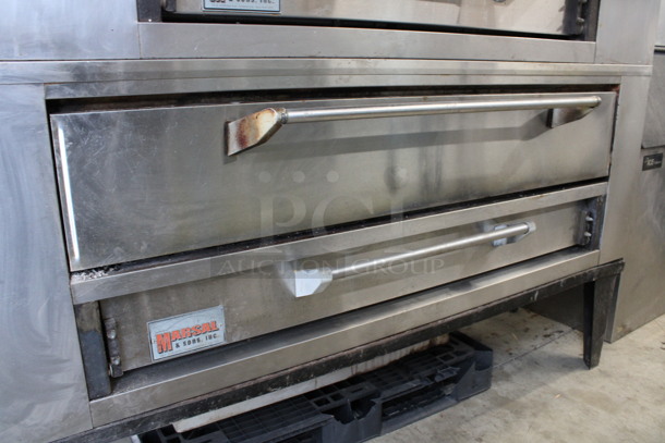 2 Marsal & Sons Model SD660 Stainless Steel Commercial Natural Gas Powered Single Deck Pizza Ovens on Metal Legs. Top Door Does Not Stay Closed. Comes w/ Cooking Stones! 80x48x66. 2 Times Your Bid! - Image 4 of 12