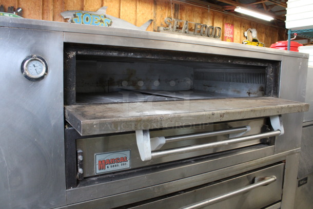 2 Marsal & Sons Model SD660 Stainless Steel Commercial Natural Gas Powered Single Deck Pizza Ovens on Metal Legs. Top Door Does Not Stay Closed. Comes w/ Cooking Stones! 80x48x66. 2 Times Your Bid! - Image 5 of 12