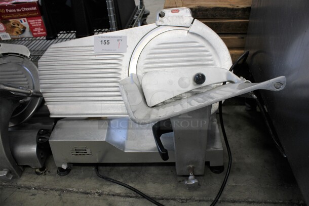Berkel Stainless Steel Commercial Countertop Meat Slicer w/ Blade Sharpener. 24x19x18. Tested and Working!