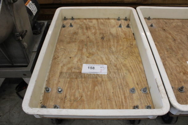 White Poly Dough Bin Dolly on Commercial Casters. 18x26x8.5 - Image 2 of 3