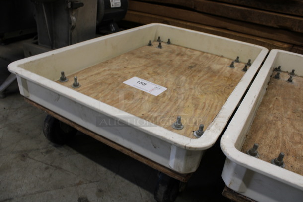 White Poly Dough Bin Dolly on Commercial Casters. 18x26x8.5 - Image 3 of 3
