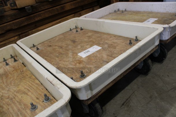 White Poly Dough Bin Dolly on Commercial Casters. 18x26x8.5 - Image 2 of 3