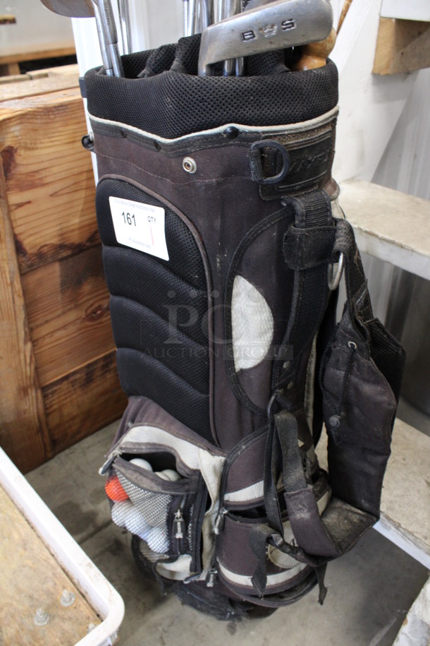 ALL ONE MONEY! Lot of Golf Clubs in Golf Bag w/ 3 Socks and Various Golf Balls. 2, 3, 4, 5, 6, 7 and P Putter. 2, 3, 4 Clubs. Bag: 12x10x35 - Image 9 of 10