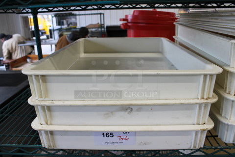 6 White Poly Dough Bins. 18x26x3. 6 Times Your Bid!