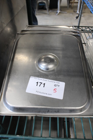 5 Stainless Steel 1/2 Size Drop In Bin Lids. 5 Times Your Bid!