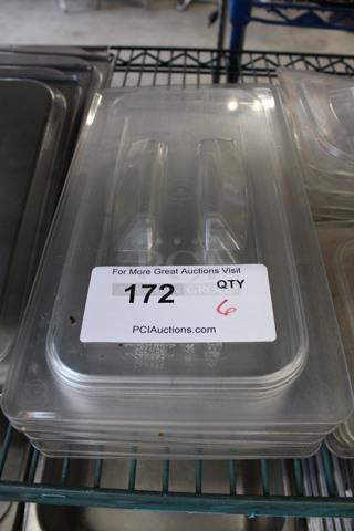 ALL ONE MONEY! Lot of 6 Clear Poly 1/3 Size Drop In Bins!