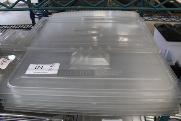 ALL ONE MONEY! Lot of 13 Clear Poly Full Size Drop In Bins! - Image 1 of 2