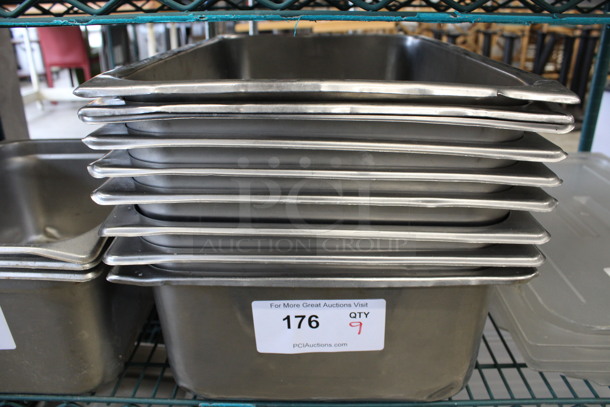 9 Stainless Steel Full Size Drop In Bins. 1/1x6. 9 Times Your Bid!