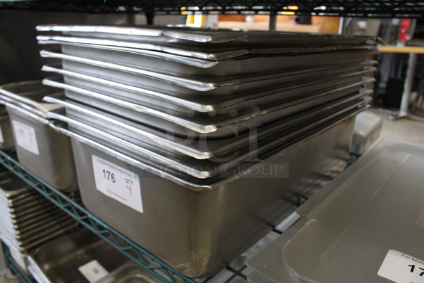 9 Stainless Steel Full Size Drop In Bins. 1/1x6. 9 Times Your Bid! - Image 2 of 2