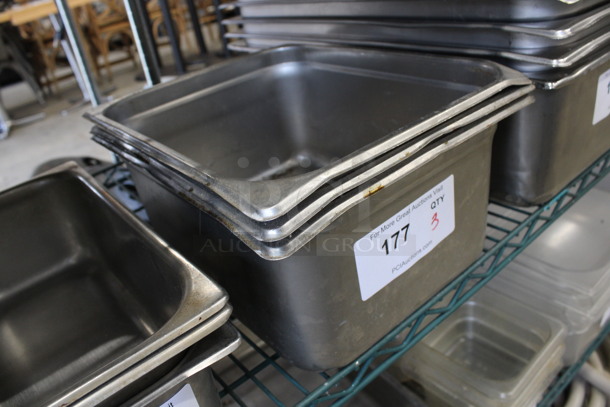 3 Stainless Steel 1/2 Size Drop In Bins. 1/2x6. 3 Times Your Bid! - Image 2 of 3