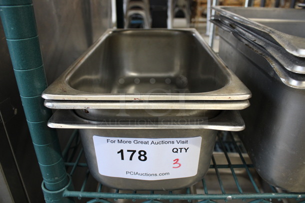 3 Stainless Steel 1/3 Size Drop In Bins. 1/3x4. 3 Times Your Bid! - Image 1 of 3