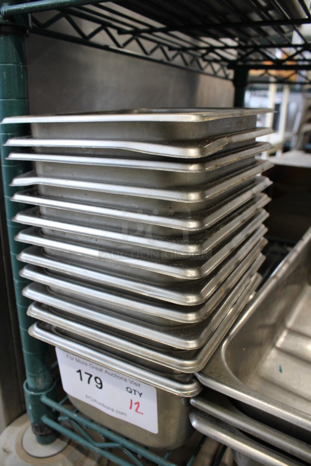 12 Stainless Steel 1/6 Size Drop In Bins. 1/6x4. 12 Times Your Bid! - Image 2 of 3