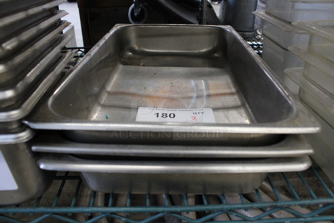 3 Stainless Steel Drop In Bins. 10x16.5x2.5. 3 Times Your Bid!
