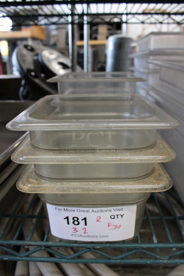 ALL ONE MONEY! Lot of 5 Various Clear Poly 1/6 Size Drop In Bins. 1/6x4, 1/6x6 - Image 1 of 3