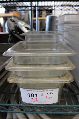 ALL ONE MONEY! Lot of 5 Various Clear Poly 1/6 Size Drop In Bins. 1/6x4, 1/6x6