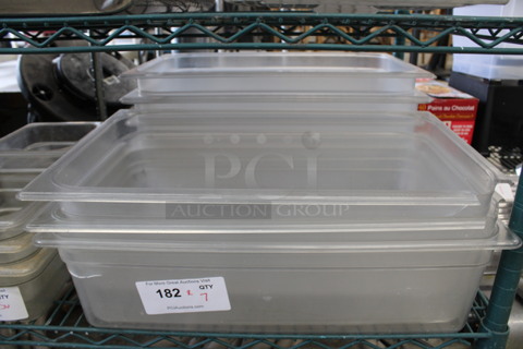 ALL ONE MONEY! Lot of 7 Full Size Clear Poly 1/6 Size Drop In Bins. 1/1x6