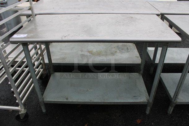 Stainless Steel Commercial Table w/ Metal Under Shelf. 48x24x35