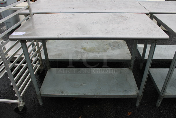 Stainless Steel Commercial Table w/ Metal Under Shelf. 48x24x35 - Image 1 of 3