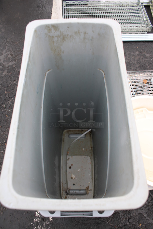 3 Gray Poly Slim Jim Trash Cans. 11x20x30. 3 Times Your Bid! - Image 3 of 3