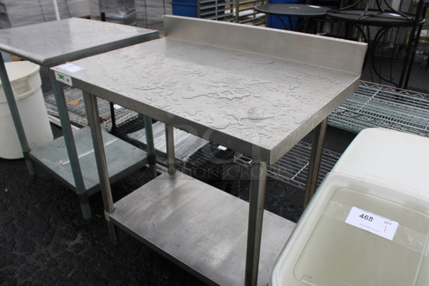Stainless Steel Commercial Table w/ Back Splash and Metal Under Shelf. 36x24x38 - Image 3 of 3