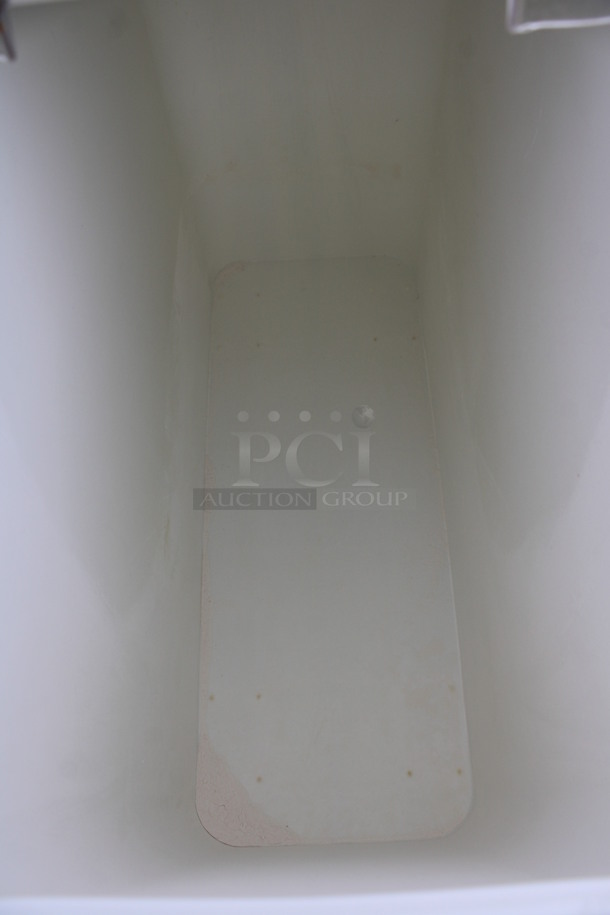 White Poly Ingredient Bin w/ Lid on Commercial Casters. 13x30x29 - Image 4 of 4