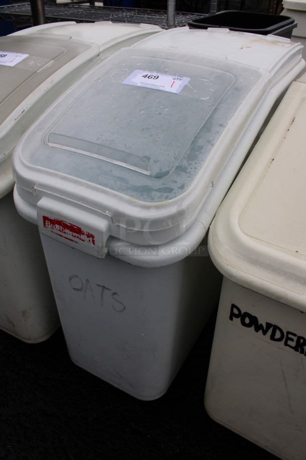 White Poly Ingredient Bin w/ Lid on Commercial Casters. 13x30x29 - Image 2 of 4