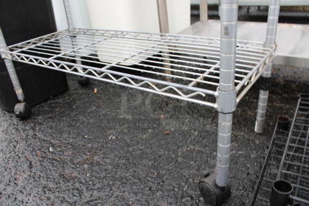 Chrome Finish 2 Tier Metro Style Shelving Unit on 3 Casters. 36x14x37 - Image 3 of 3