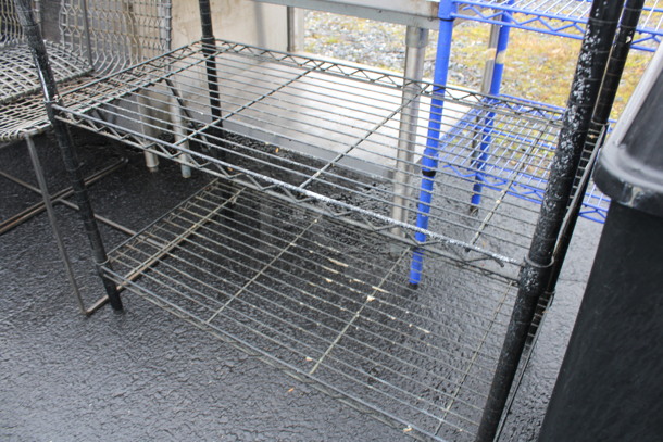 Black Finish 3 Tier Metro Style Shelving Unit. BUYER MUST DISMANTLE. PCI CANNOT DISMANTLE FOR SHIPPING. PLEASE CONSIDER FREIGHT CHARGES. 36x18x37 - Image 3 of 3