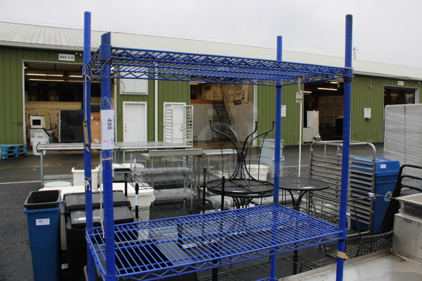 Blue Finish 4 Tier Shelving Unit. BUYER MUST DISMANTLE. PCI CANNOT DISMANTLE FOR SHIPPING. PLEASE CONSIDER FREIGHT CHARGES. 36x18x75 - Image 4 of 4