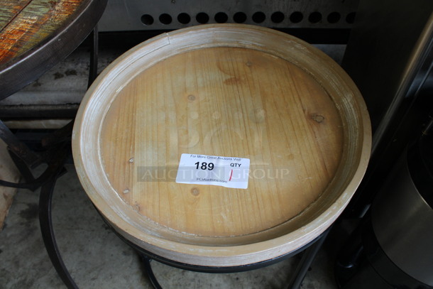 Black Metal Round Table w/ Wooden Tabletop. 18x18x20.5 - Image 3 of 3