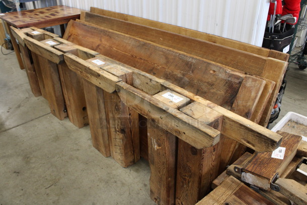 Wooden Table and 2 Legs. Table Is Disassembled. 92x32x28 - Image 2 of 7