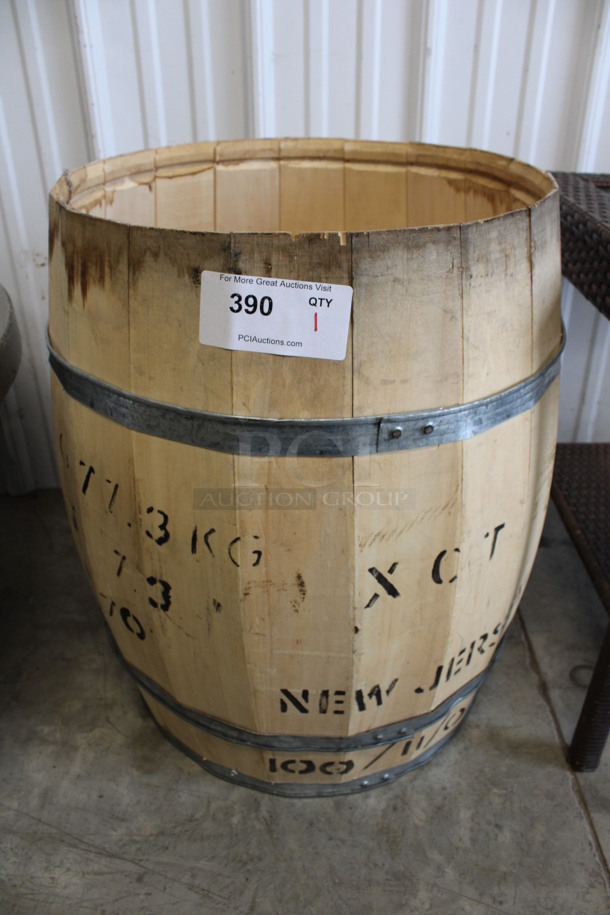 Wooden Barrel. Was Used As a Table Base. 20x20x24