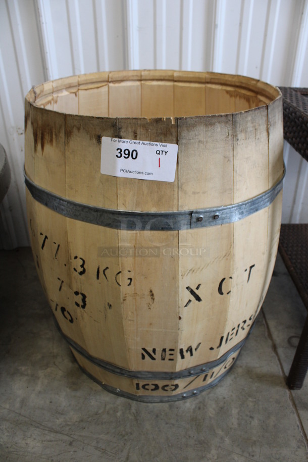 Wooden Barrel. Was Used As a Table Base. 20x20x24 - Image 1 of 3