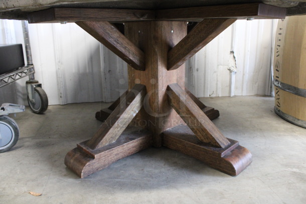 Stone Round Tabletop on Base. 36x36x18 - Image 2 of 3