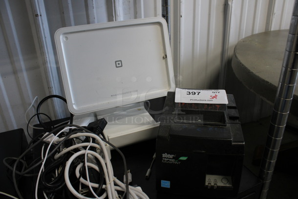 Black Metal Cash Drawer w/ Star Micronics Model TSP100 Square D Tablet Holder. Includes 16x16.5x4 - Image 3 of 4