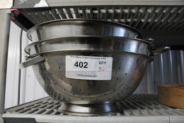 3 Various Metal Colanders. Includes 16x18x6. 3 Times Your Bid! - Image 3 of 3
