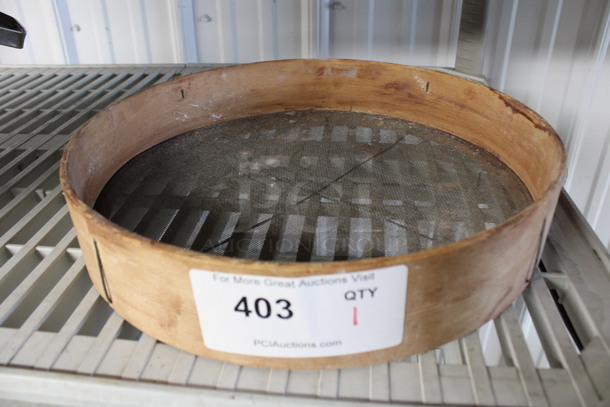 Wooden Sifter. 13.5x13.5x2.5