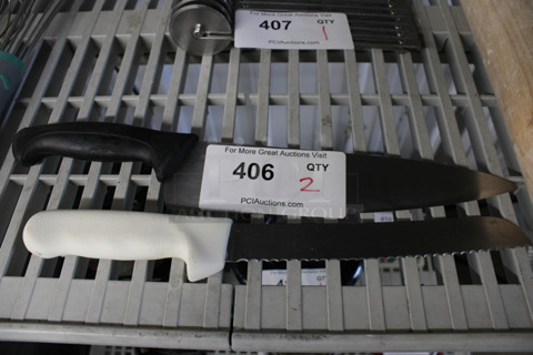 2 Various Stainless Steel Knives. 13", 15". 2 Times Your Bid!