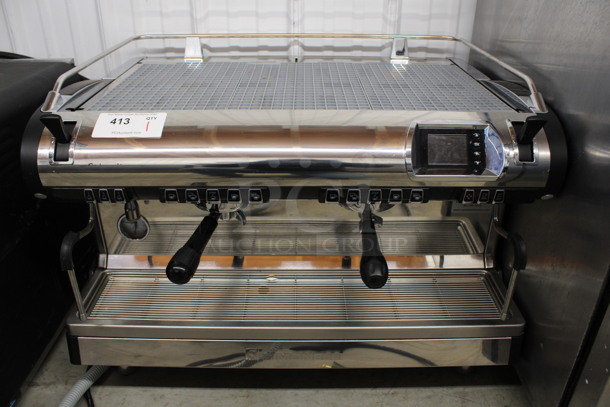 Nuova Simonelli Model Aurelia II Stainless Steel Commercial Countertop 2 Group Espresso Machine w/ 4 Portafilters and 2 Steam Wands. 208-220 Volts, 1 Phase. 31x24x23 - Image 1 of 7