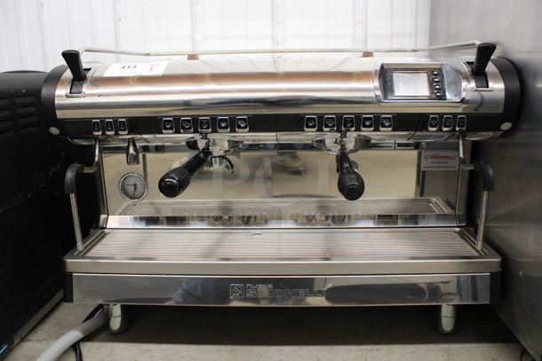 Nuova Simonelli Model Aurelia II Stainless Steel Commercial Countertop 2 Group Espresso Machine w/ 4 Portafilters and 2 Steam Wands. 208-220 Volts, 1 Phase. 31x24x23 - Image 3 of 7