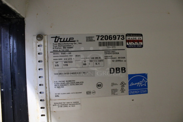 2011 True Model TUC-44 ENERGY STAR Stainless Steel Commercial Single Door Undercounter Cooler on Commercial. 44.5x32.5x34. Tested and Working! - Image 5 of 5